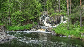 Водопады Ахвенкоски на реке Тохмайоки в Карелии